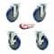 Service Caster Cooking Performance Group 369CASTER4 Replacement Caster Set with Brakes-, 4PK COO-SCC-20S514-PPUB-BLUE-2-TLB-2 - alternate 2